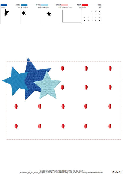 Patriotic Bow Flag 3D