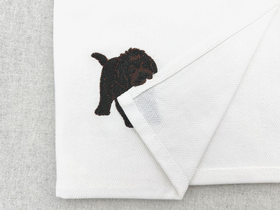 Playing Newfoundland Puppy Dog Mama kitchen dish towel animal Thief pet machine embroidery designs ITH