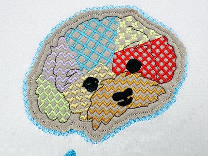 Bichon Frise Applique Patchwork and Lace Edge patterned Puppy machine embroidery designs