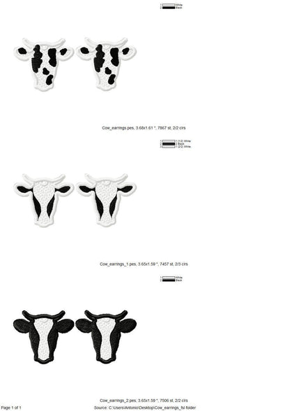 Cowgirl Cow Earrings Set