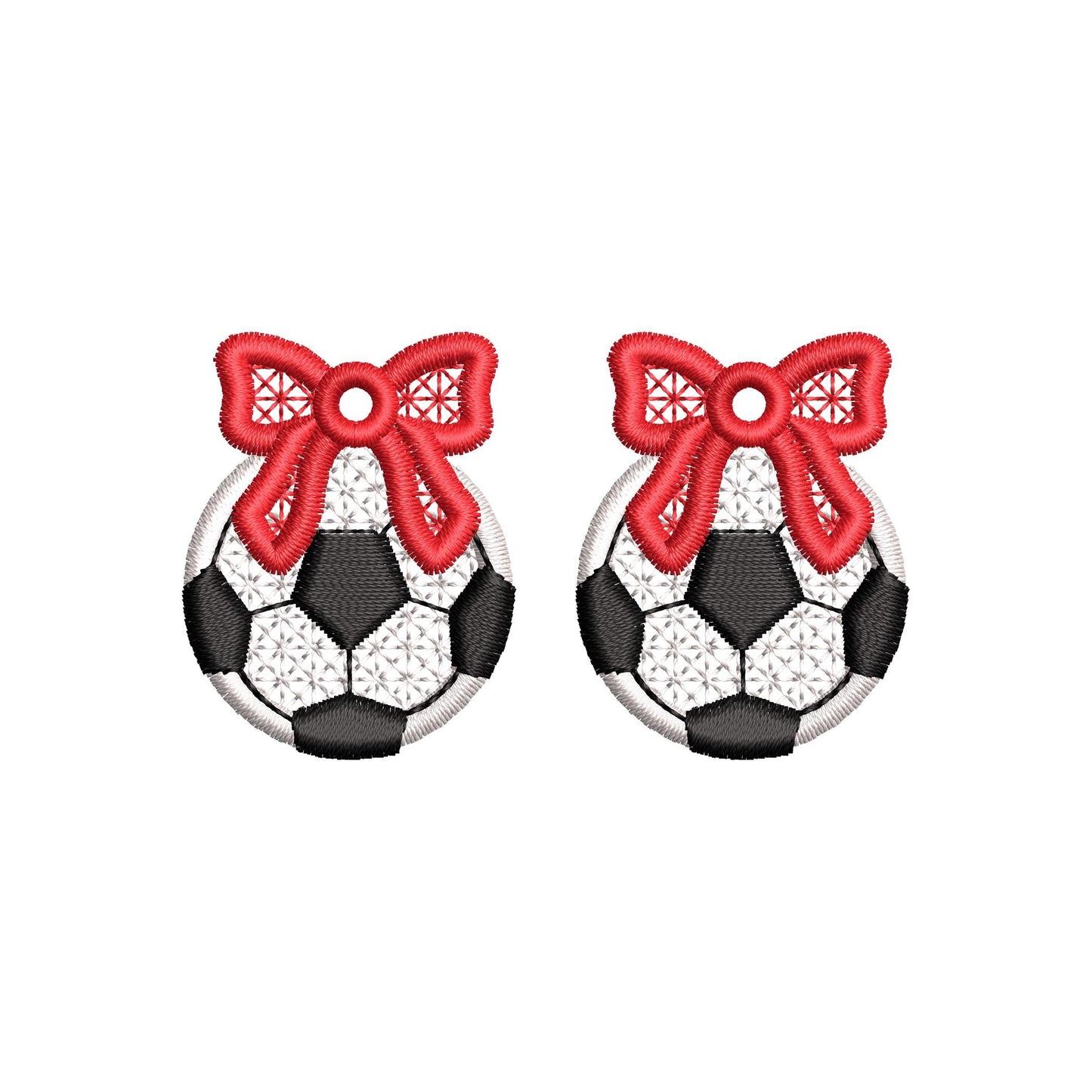 Soccer and Bow Earrings FSL