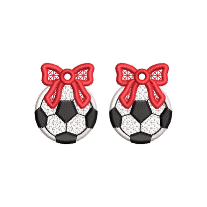 Soccer and Bow Earrings FSL