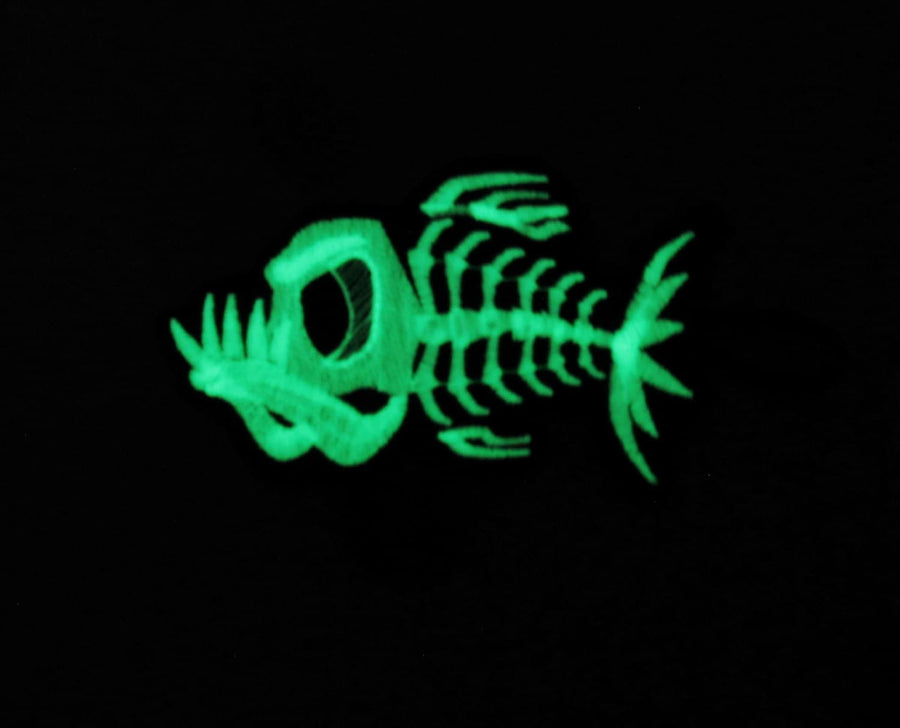 Piranha skeleton Glow in the dark Machine Embroidery 4" 4.5" 5" 7" | PES DST JEF | Artapli