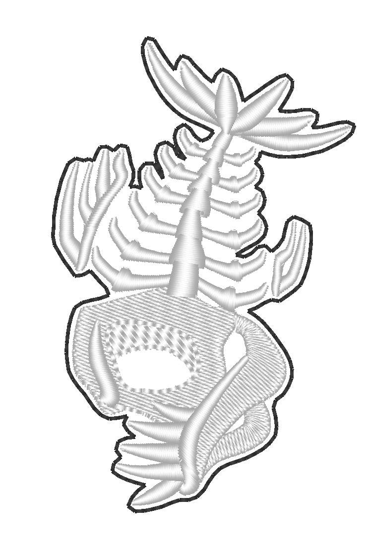 Piranha skeleton Glow in the dark – Sizes 4" 4.5" 5" 7" Digital Embroidery File | Artapli