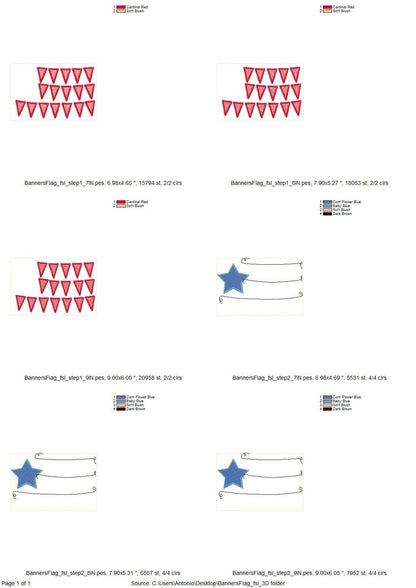 Patriotic Banner Flag 3D
