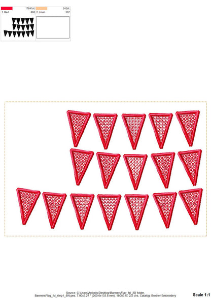 Patriotic Banner Flag 3D