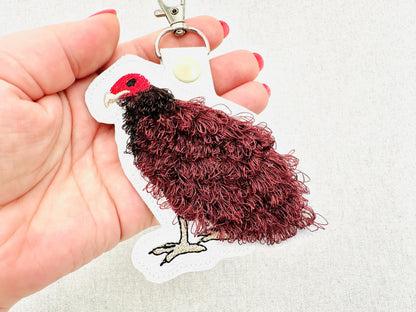 Fringed Turkey Vulture Keychain