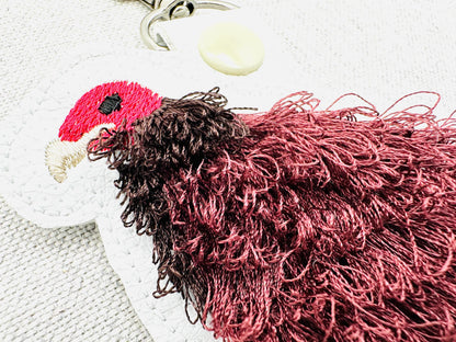 Fringed Turkey Vulture Keychain
