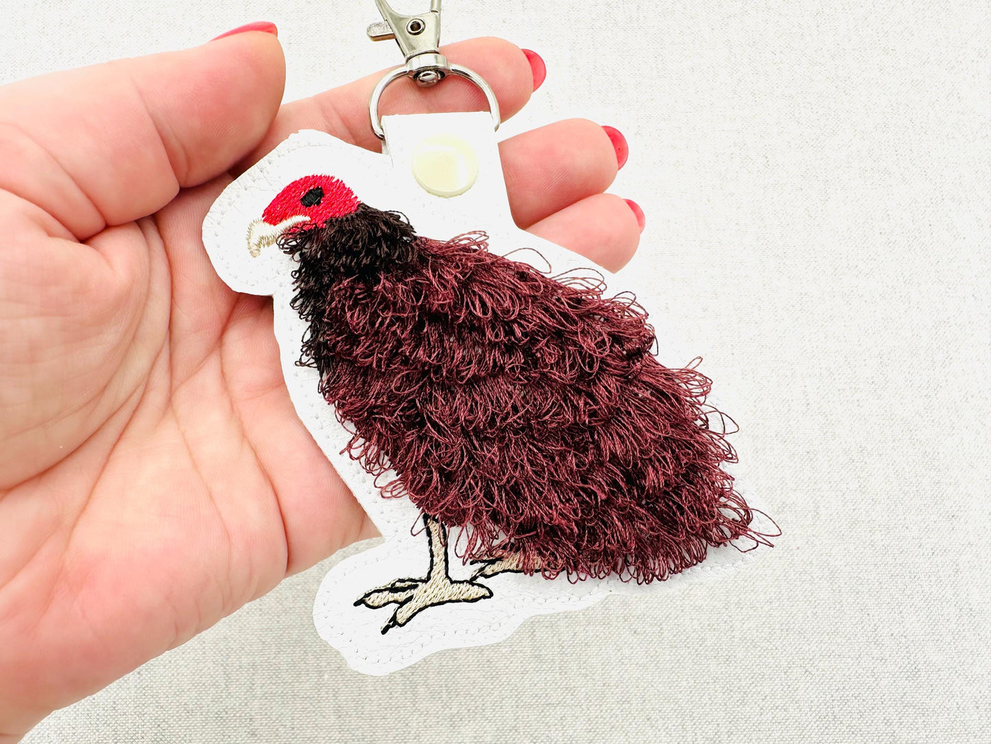 Fringed Turkey Vulture Keychain