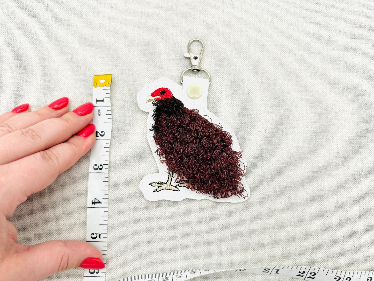 Fringed Turkey Vulture Keychain