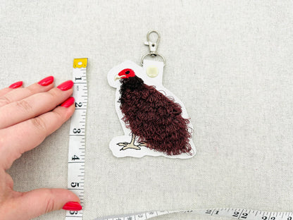 Fringed Turkey Vulture Keychain