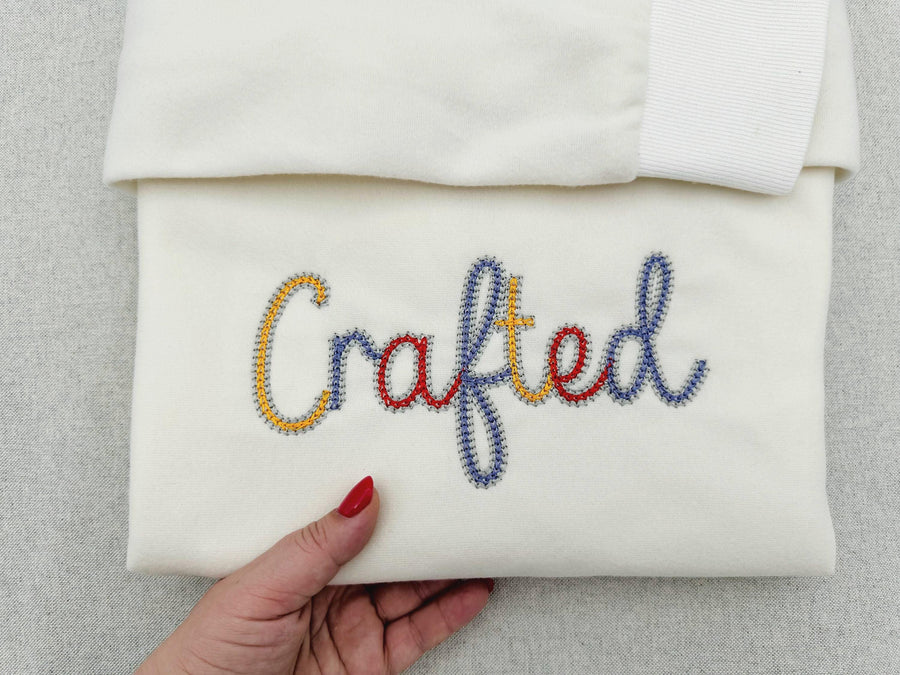 Double Chain stitch FONT Spark handwritten script Alphabet machine embroidery designs