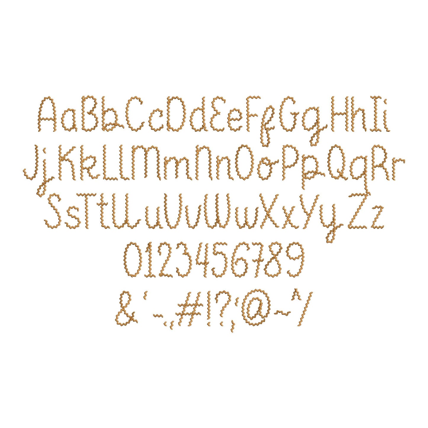 RicRac stitch Font Sunwave
