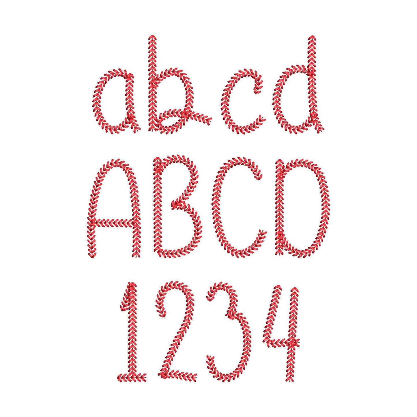 Baseball stitch Font Sunspun