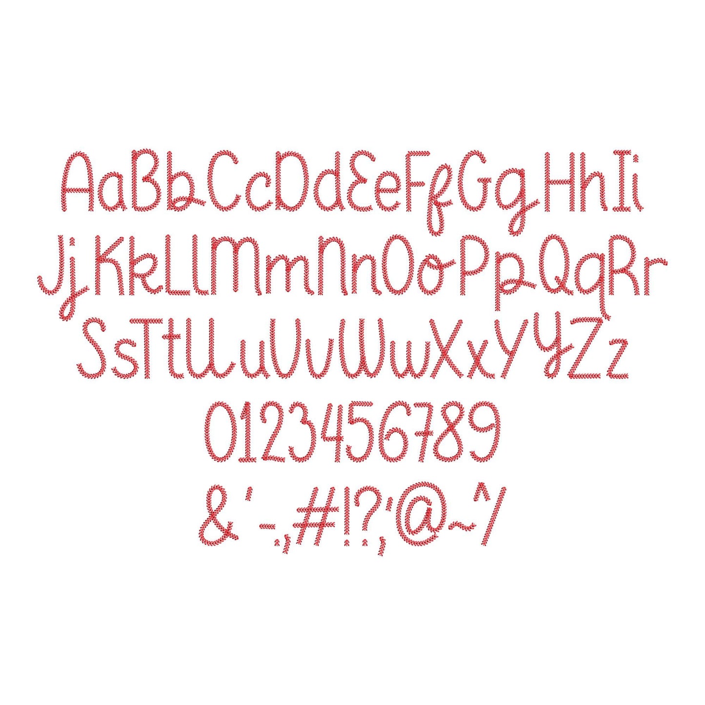 Baseball stitch Font Sunspun