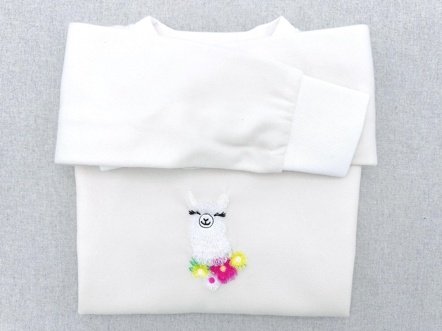 Fluffy Floral Llama Alpaca