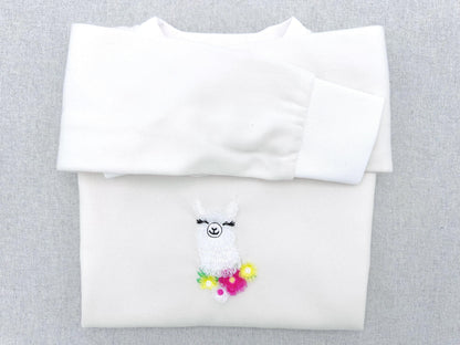 Fluffy Floral Llama Alpaca