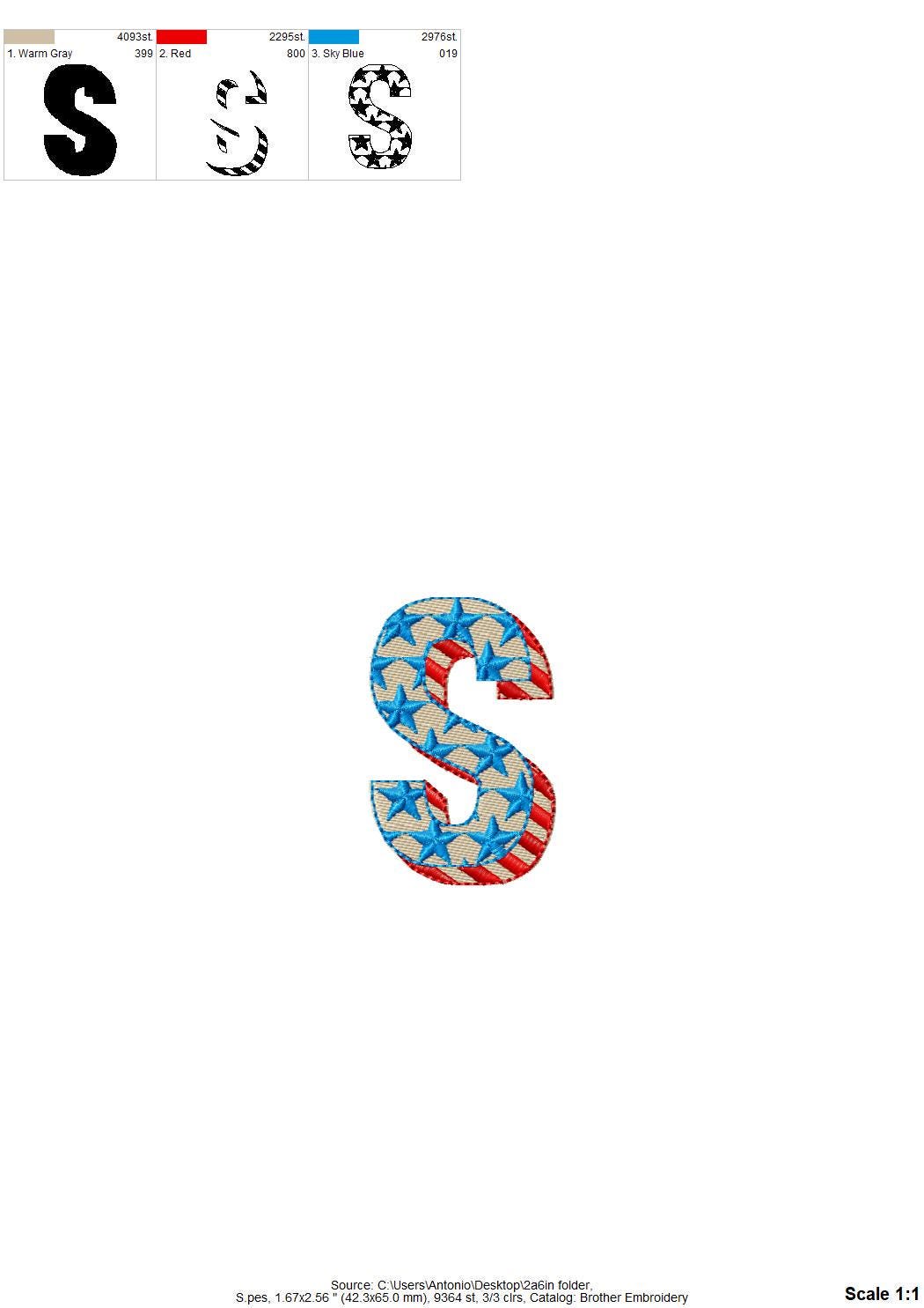 Patriotic Fill Stitch Font