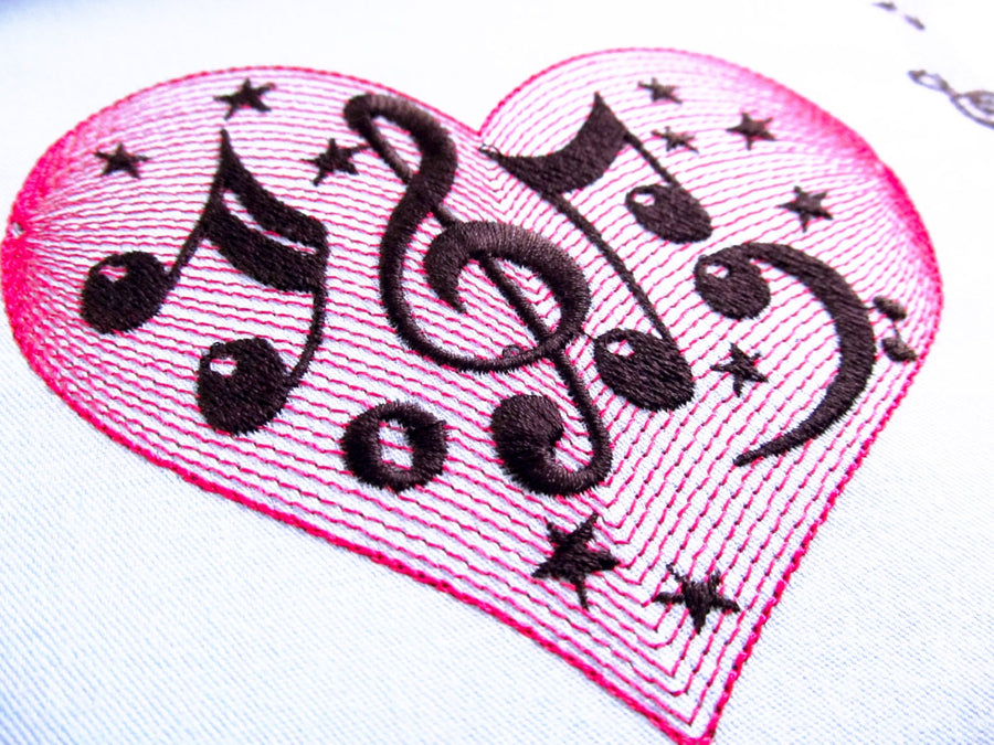 Love Music Heart - Machine Embroidery Designs