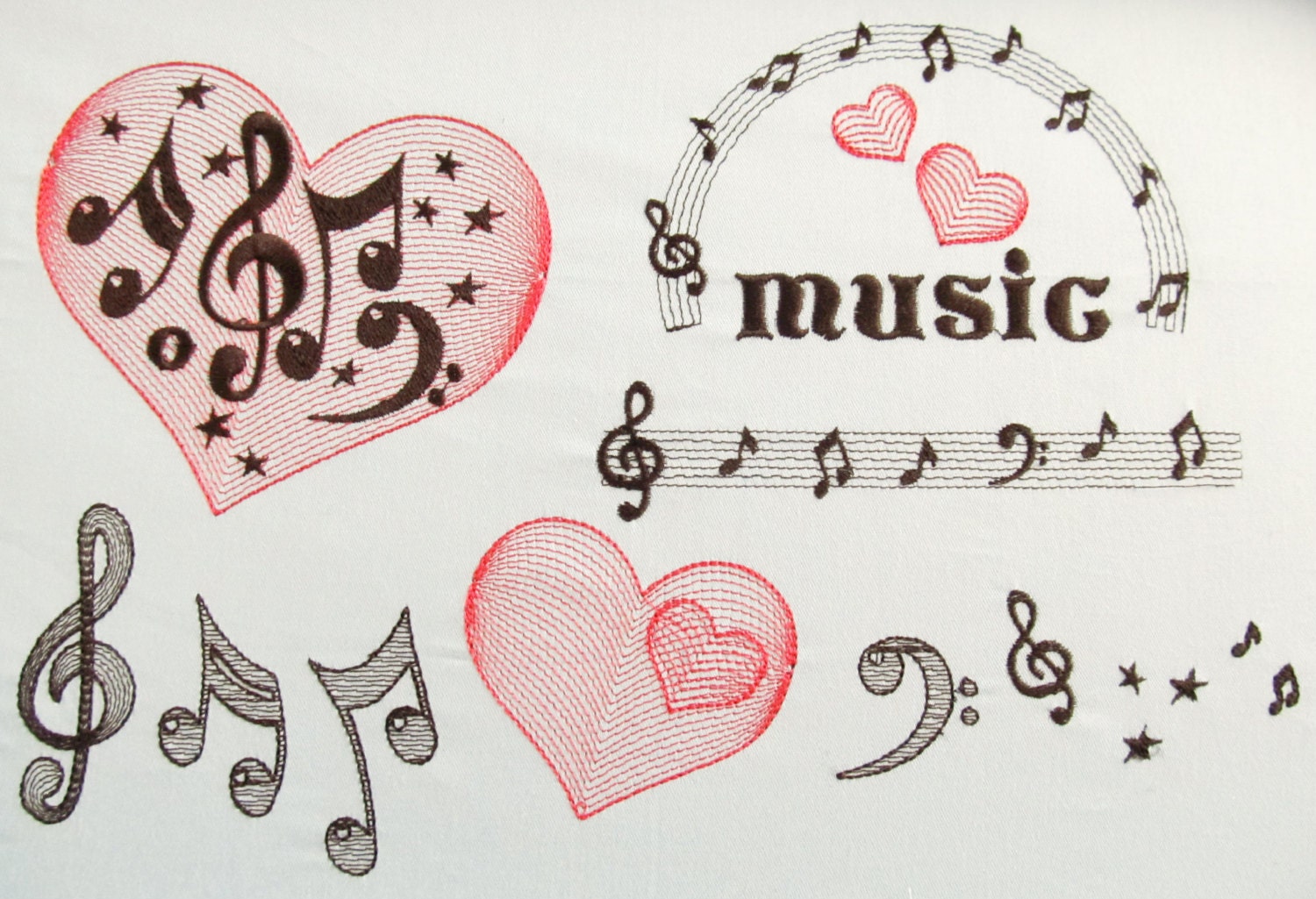 Love Music Rock attitudes, mini font and more – Embroidery 1" 2" 3" 4" 5" 6" | BX PES DST JEF | Artapli