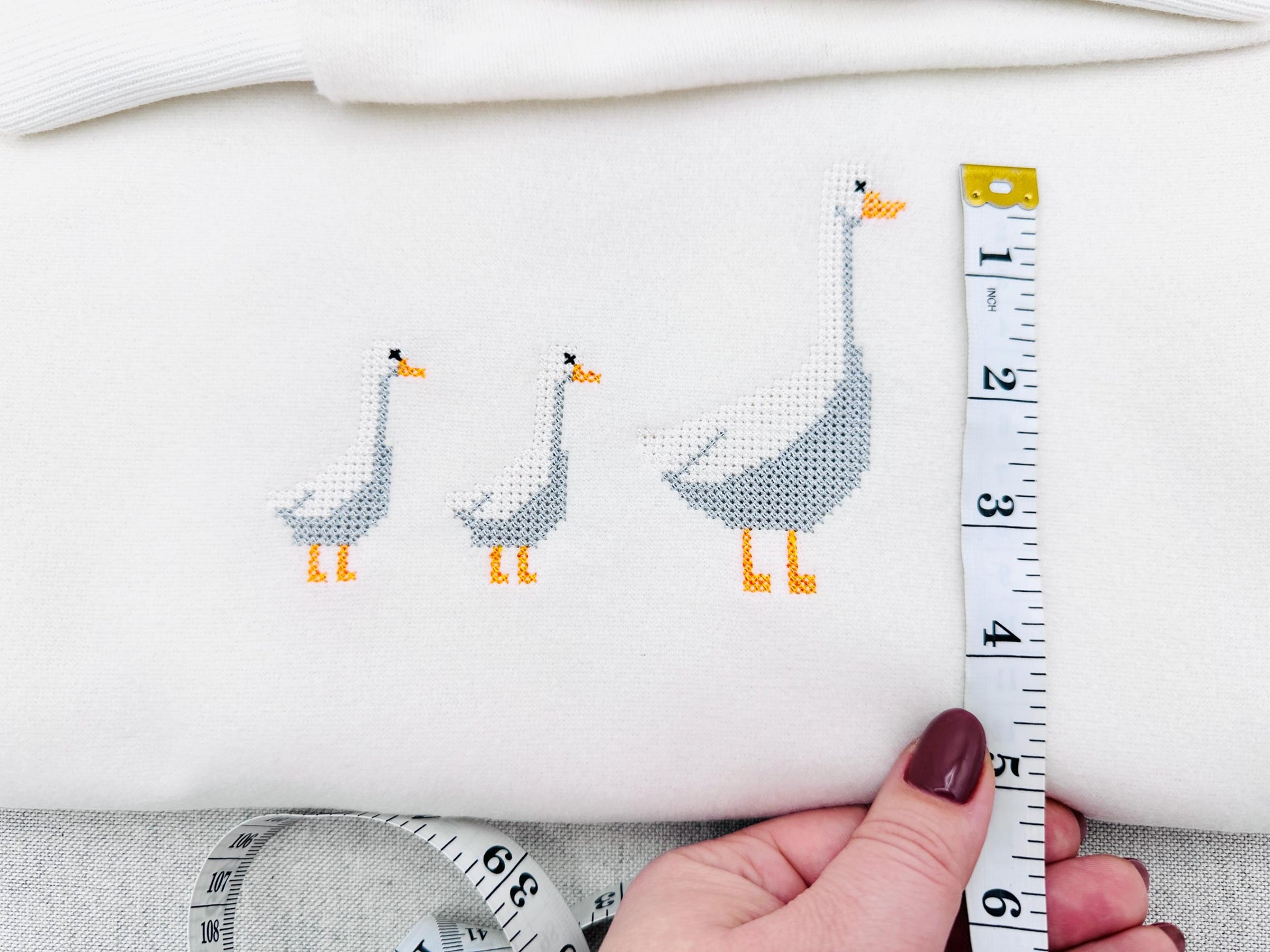 Cross stitch Goose farm bird 2 types Duck machine embroidery designs