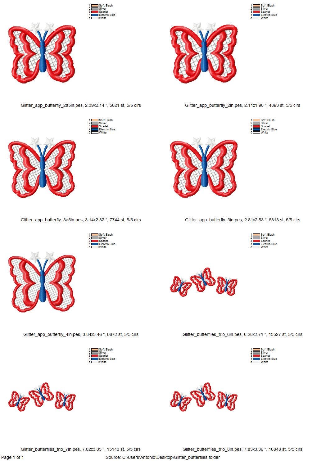 Patriotic Butterfly Glitter HTV