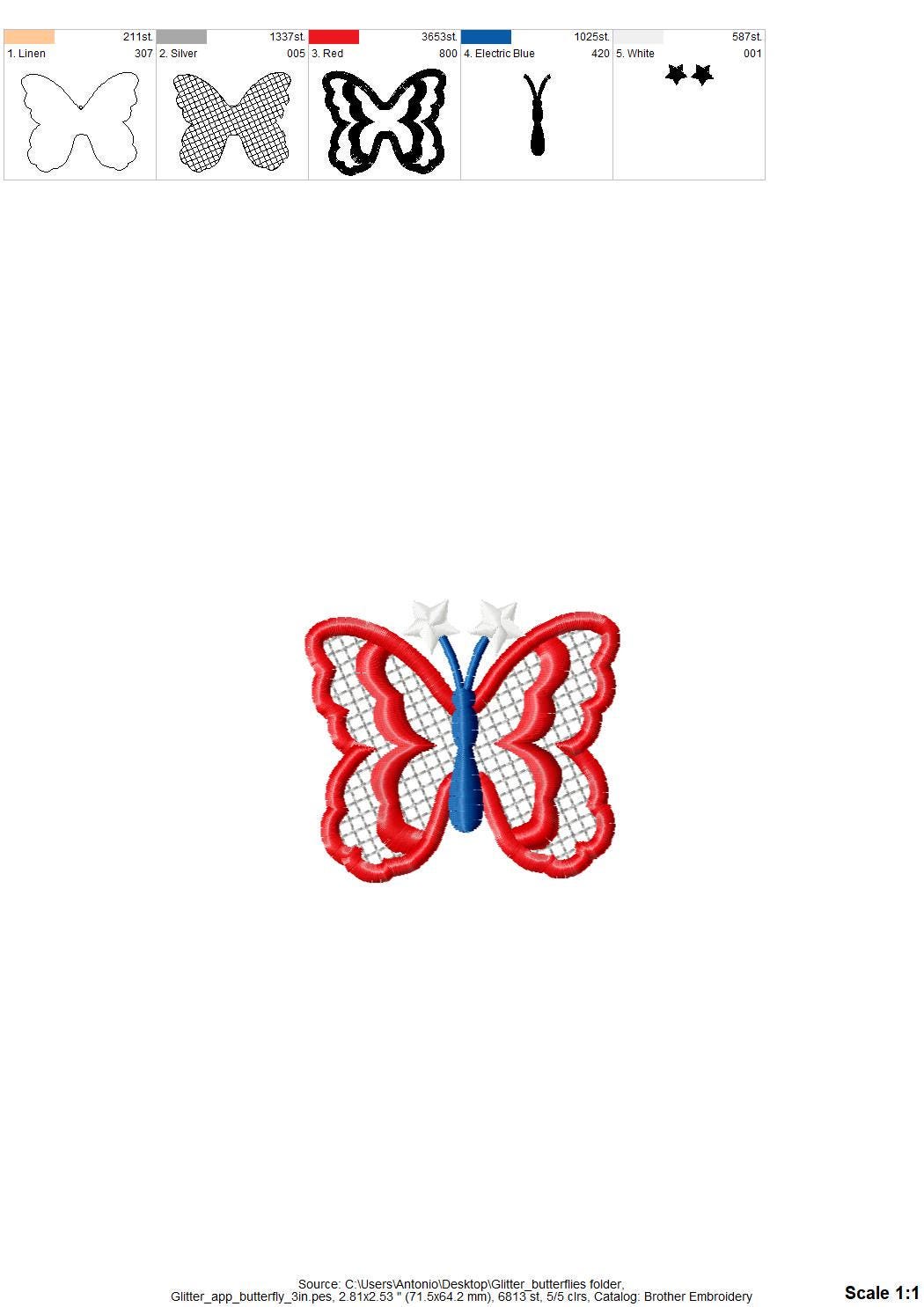 Patriotic Butterfly Glitter HTV