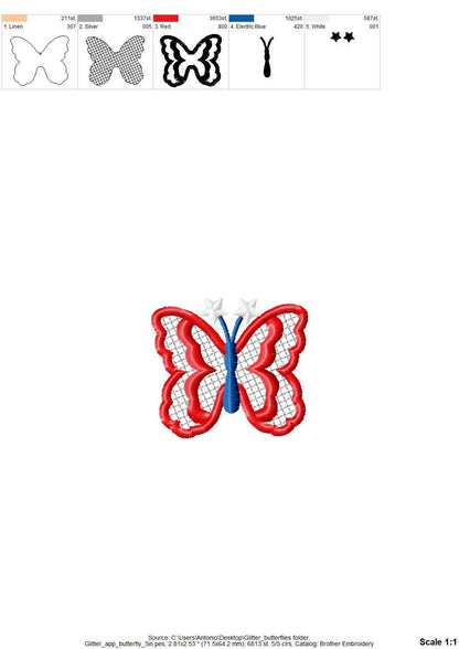 Patriotic Butterfly Glitter HTV