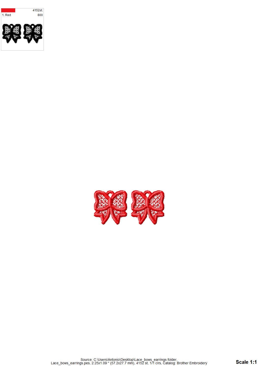 Bow Earrings Charm FSL