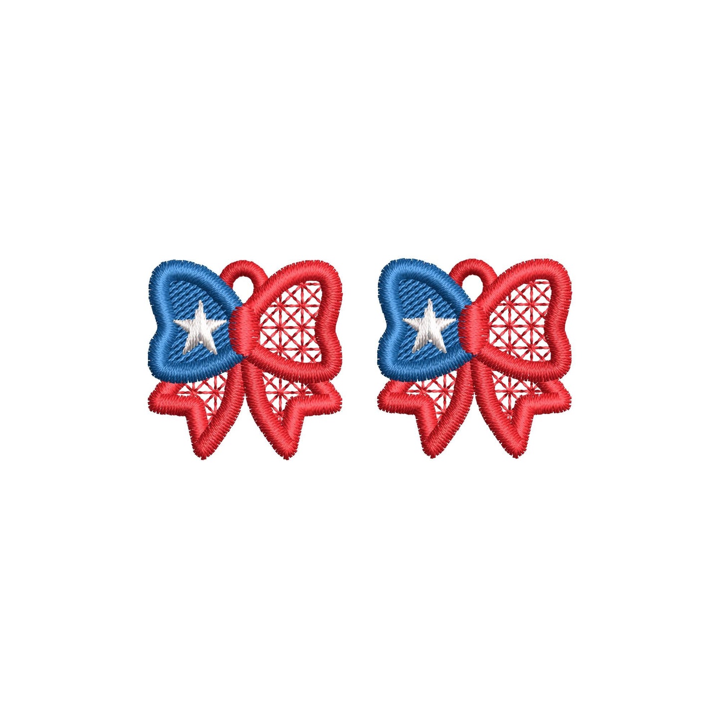 Patriotic Bow Earrings FSL