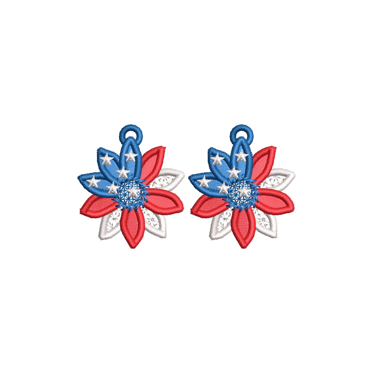 Patriotic Floral Earrings FSL