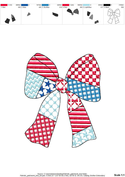 Patriotic Patchwork Bow