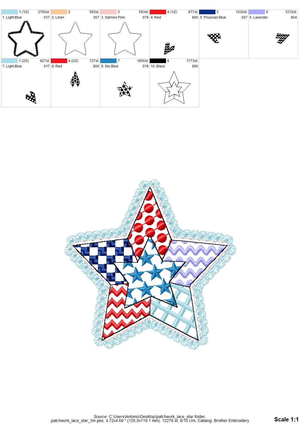 Patriotic Patchwork Star