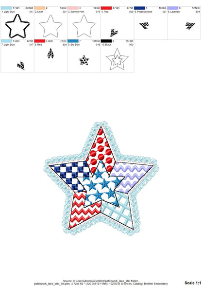Patriotic Patchwork Star