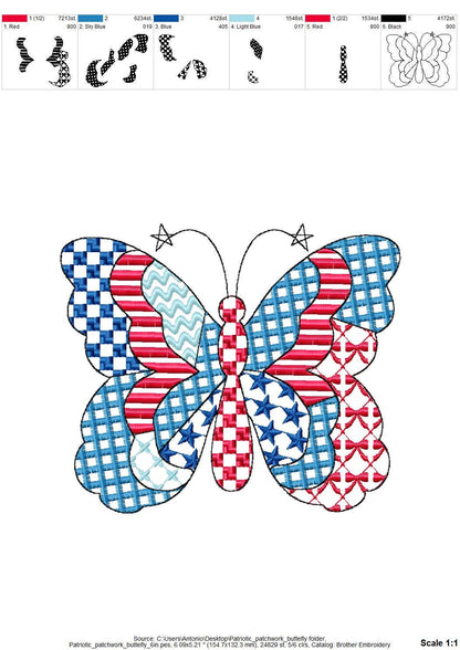 Patriotic Patchwork Butterfly