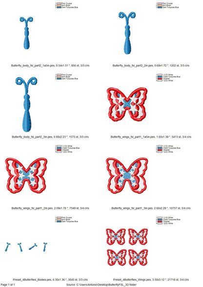 Patriotic Butterfly 3D