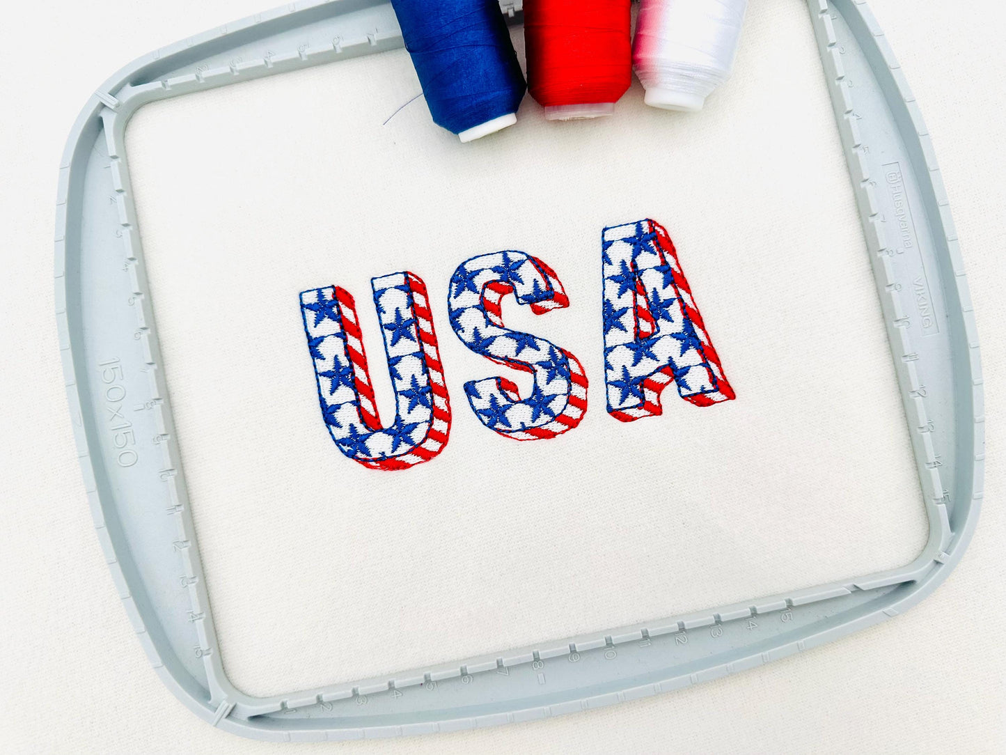 Patriotic Fill Stitch Font