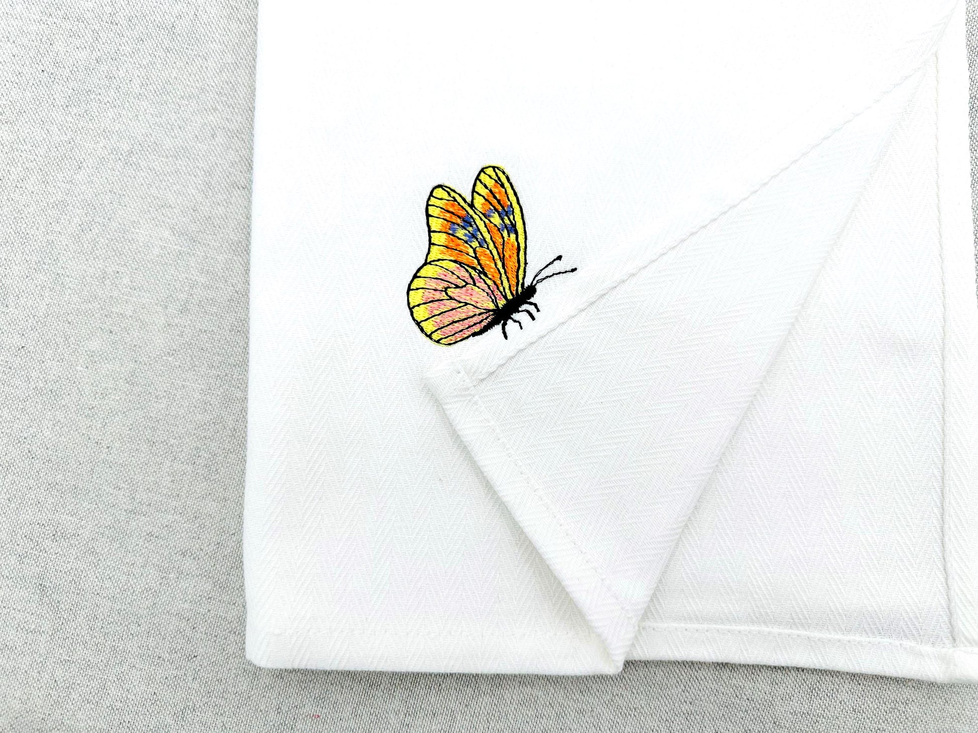 Summer Butterfly thief stealing kitchen dish towel machine embroidery designs ITH
