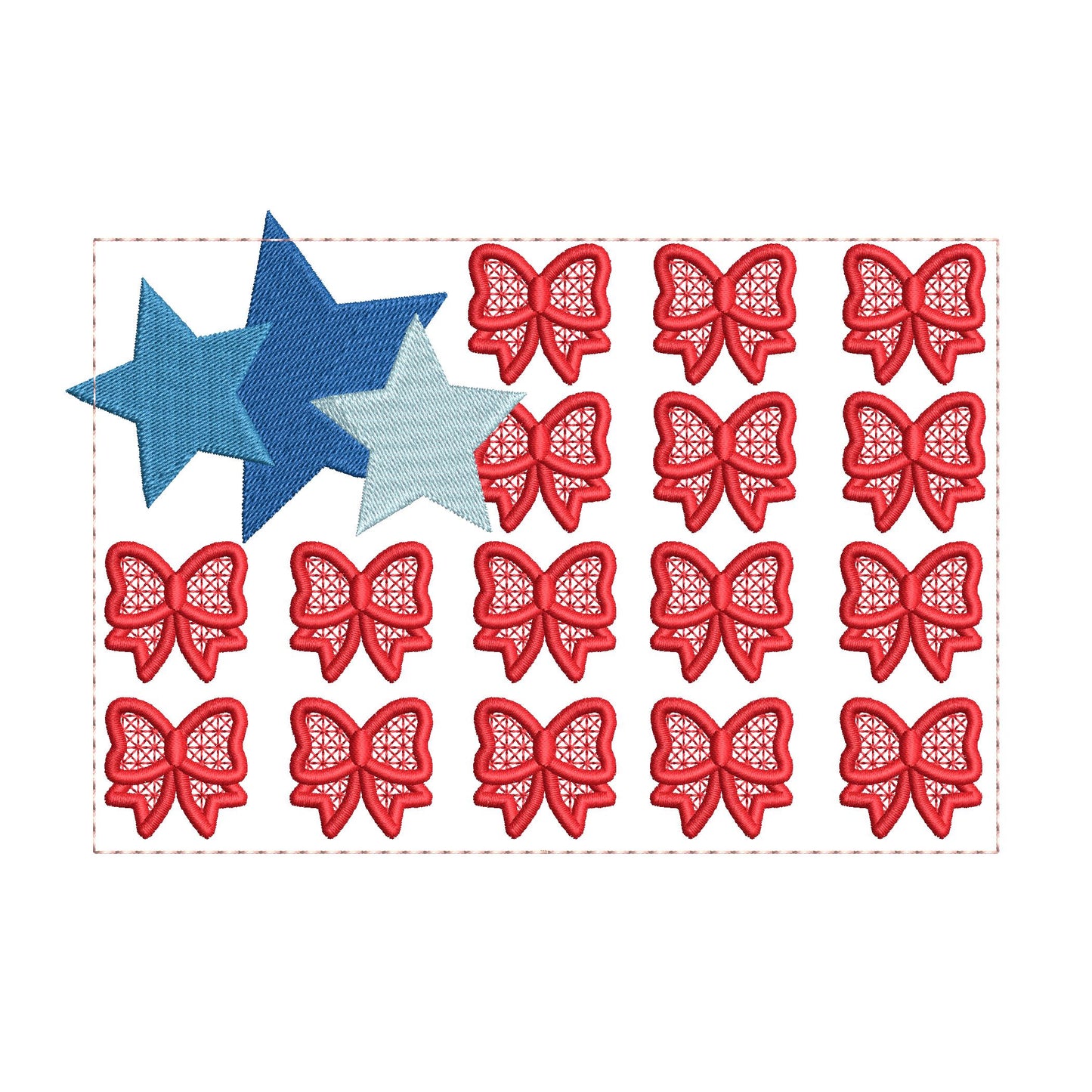 Patriotic Bow Flag 3D