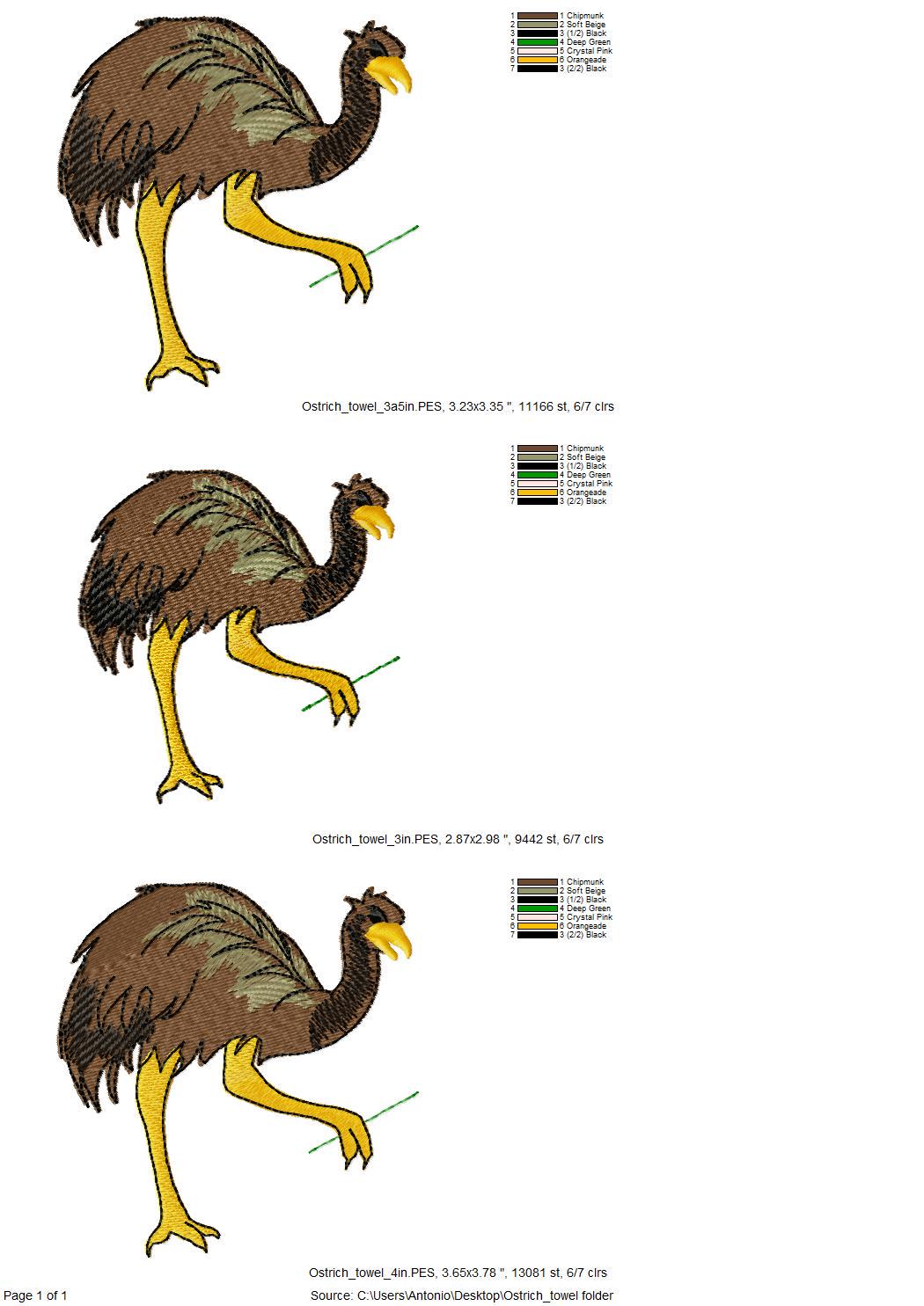 Funny Playing Ostrich ITH
