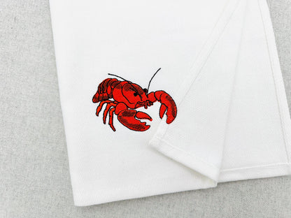Naughty Playing Ocean Lobster kitchen dish towel sealife beach animal Thief kids machine embroidery designs ITH project simply in the hoop