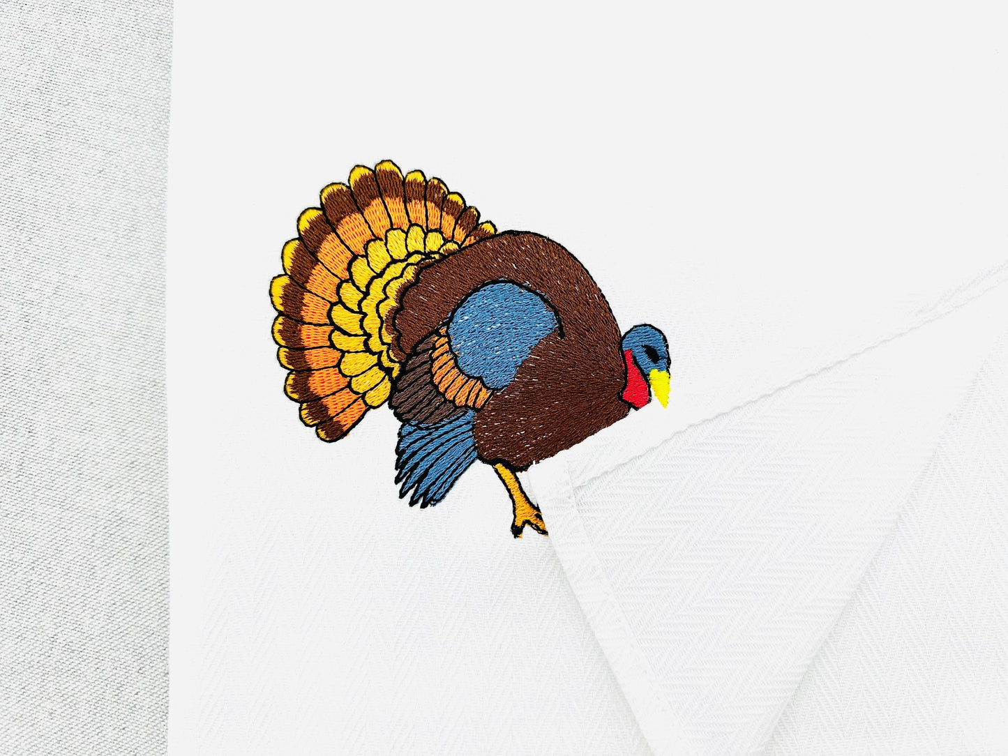 Naughty Turkey stealing kitchen dish towel farm bird Thief Thanksgiving machine embroidery designs