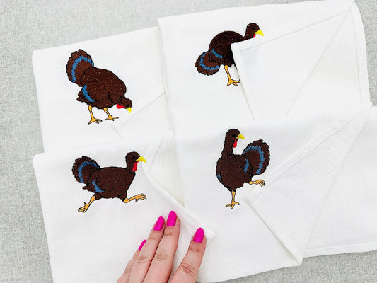 Naughty Turkey Towel Thief Set – freche Truthähne als Handtuchdiebe