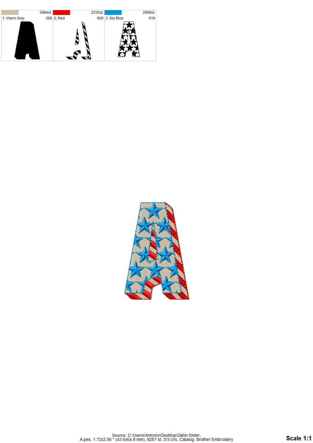 Patriotic Fill Stitch Font