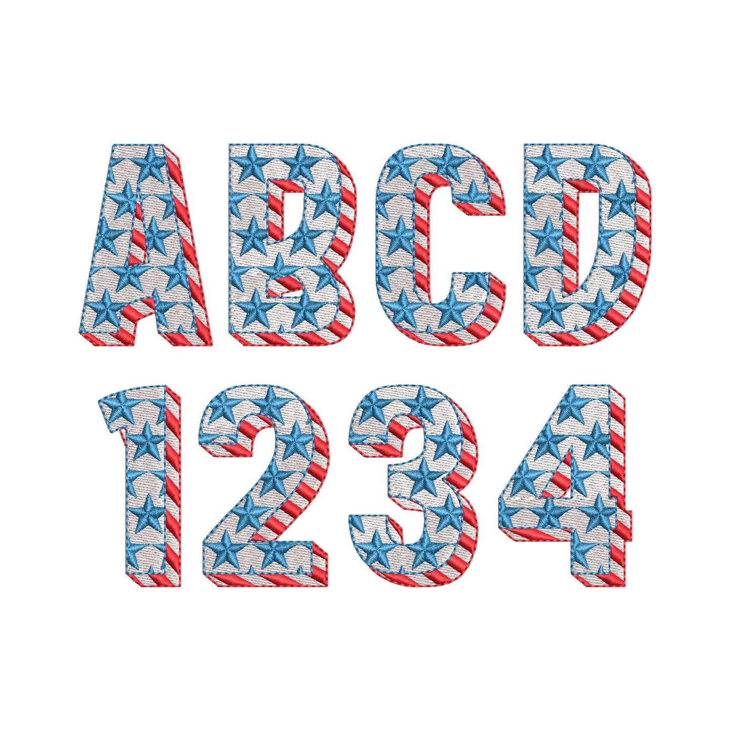 Patriotic Fill Stitch Font