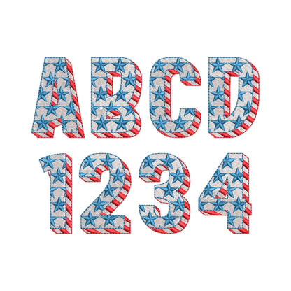 Patriotic Fill Stitch Font