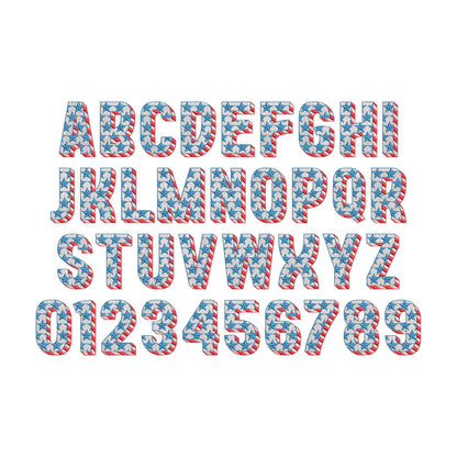 Patriotic Fill Stitch Font