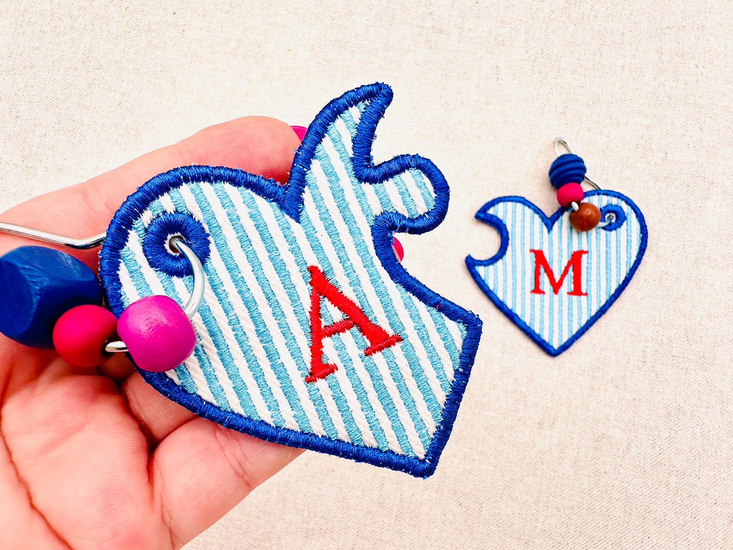 Split Heart Puzzle Bag Tag Charm