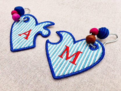 Split Heart Puzzle Bag Tag Charm