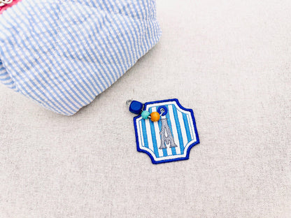 Striped Bag Tag Charm Monogram